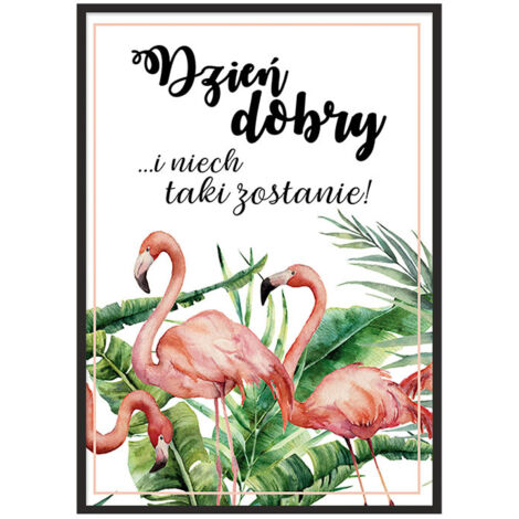 AFFICHE PHOTO ENCADRÉE 43x33 cm Flamants roses P706 (1/4)