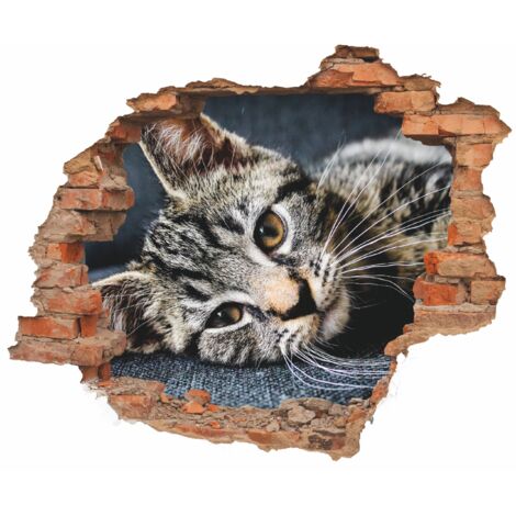STICKERS MURAUX EN BRIQUES 3D AVEC VUES D'ANIMAUX (1/5)