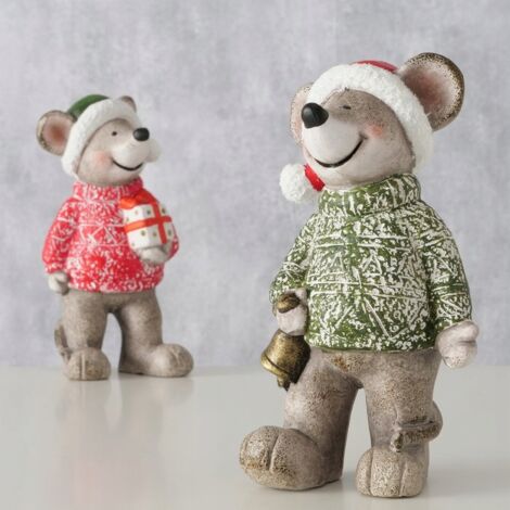 Figurine d'ours en peluche de Noël, décorative, 21 cm (1/4)