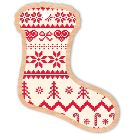 DÉCORATIONS DE SAPIN DE NOËL EN BOIS D41 chaussette (1/2)