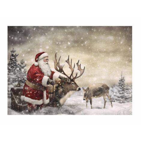 AFFICHE Renne d'hiver PÈRE NOËL Vacances de Noël P238540x50