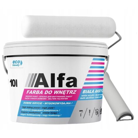 Peinture murale acrylique opaque blanche Alfa 9 l (1/5)