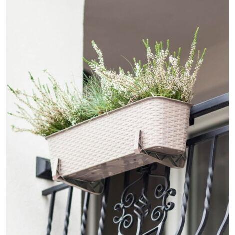Lot de 2 cache-pots de balcon caramel