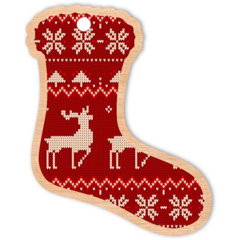 DÉCORATIONS DE SAPIN DE NOËL EN BOIS D40 chaussette (1/2)