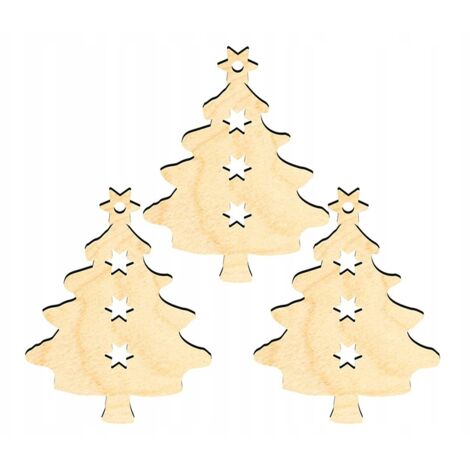 DÉCORATIONS DE SAPIN DE NOËL EN BOIS Z7 3 pcs. (1/3)