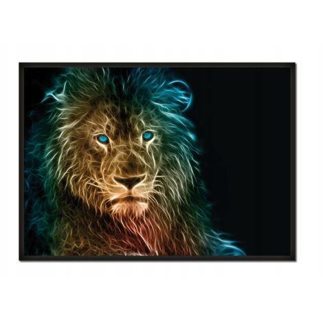 AFFICHE PHOTO ENCADRÉE 43x33 cm Lion P663 (1/4)