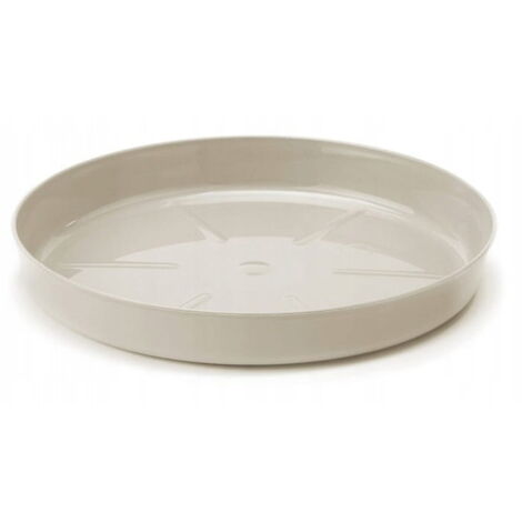 Soucoupe pour pot de fleurs taupe 12,6 x 1,8 cm en plastique (1/2)