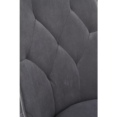 Chaise élégante noire FABRO W133 matelassée, en velours, tapissée (1/3)