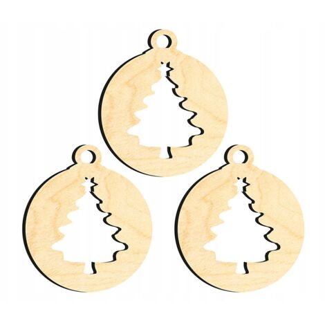 DÉCORATIONS DE SAPIN DE NOËL EN BOIS Z20 3 pcs. (1/3)