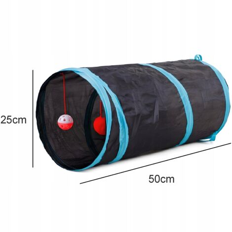 Tunnel bruissant pour chat avec balles, jouet pliable pour chat, noir (1/5)