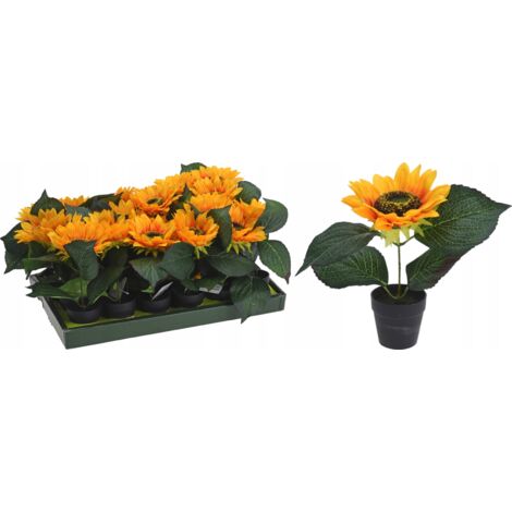 Plante Artificielle Tournesol En Pot - Déco Réaliste, Sécurisée, Pour Salon, Cuisine, Bureau, Centre De Table