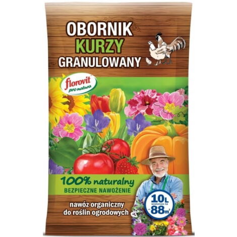 Florovit engrais organique granulé à base de fumier de poulet 10 l