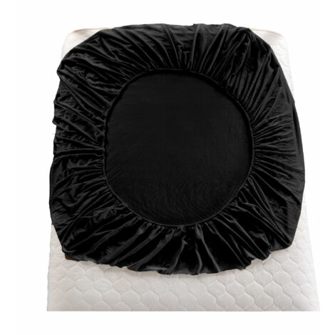 Drap housse « BEAR » 160x200+28 noir (1/4)