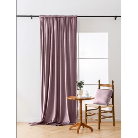 RIDEAU VELOURS SUR RUBAN 140x270 ROSE OCCULTANT