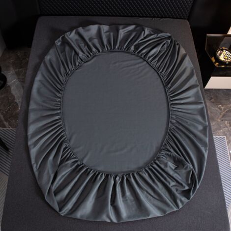 DRAP HOUSSE COTON 90x200+25 GRIS FONCÉ (1/3)