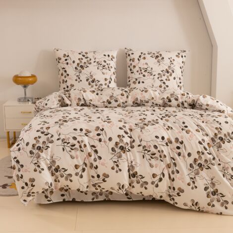 Parure de lit en coton 160x200 fleurs (1/5)