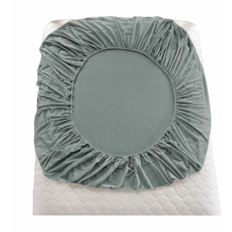 Drap-housse « BEAR » 90x200+28 gris foncé (1/4)