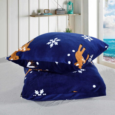 Parure de lit en microfibre « Teddy Bear » 140 x 200 cm, cachemire de Noël au toucher (1/4)
