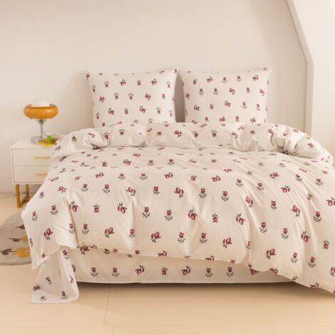 Parure de lit en coton 200x200 roses (1/5)
