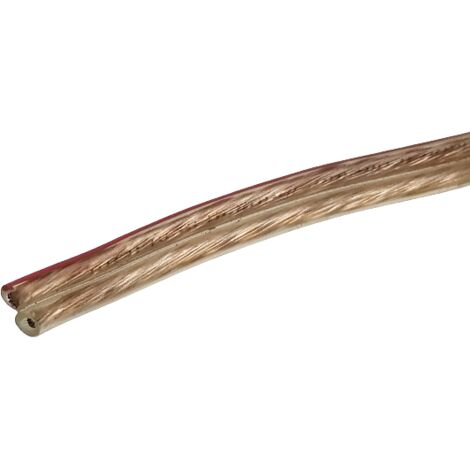 Cable haut-parleur 2x2.50 mm2 transparent menthe au metre