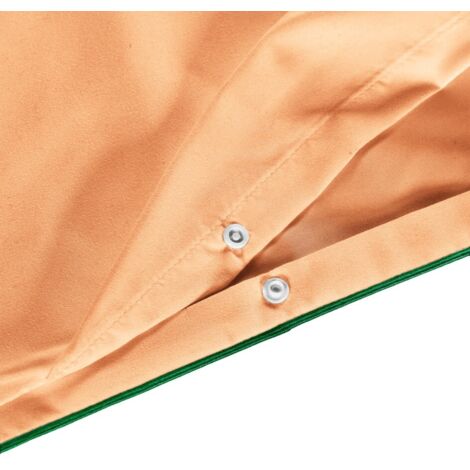 Parure de lit Basic 140x200 abricot passepoil vert bouteille (1/5)