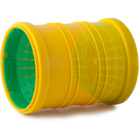 Raccord d'évacuation PVC 72-100 mm – Universel pour tuyaux de drainage – Flexibilité entre fabricants – Couleur jaune