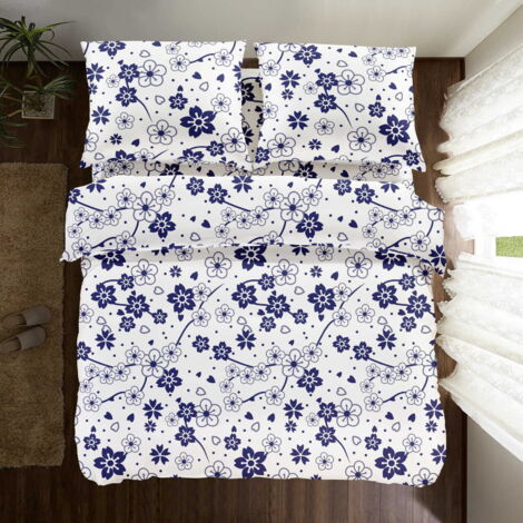 PARURE DE LIT EN COTON 220x200 FLEURS (1/5)