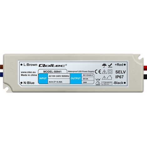 QOLTEC 50941 IMPULSE POWER SUPPLY IP67 100 V-240 V 36 W 12 V 3 A (1/5)