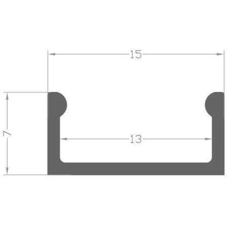Profilé Aluminium Pour Bandes LED - 6 Rails De 2 M (12 M Total) Avec Couvercle Mat - Dimensions 26,7x10 Mm