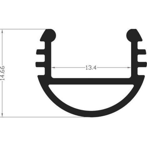 Cache Diffusant Noir Translucide 1m Pour Profilé LED Aluminium - Type 1 - Transmission Lumière 50-60% - 10
