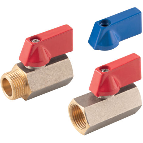 Mini Robinet à Bille Laiton – Filetages BSP Intérieur/extérieur, 1/4 1/2 3/8, Arrêt Manuel