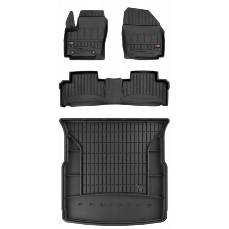 Jeu 4 Tapis De Sol Caoutchouc 3D Pour Ford S-Max 2006-2015 - Bord Haut 3cm, Noir Titane