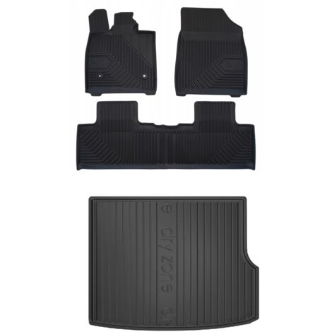 Jeu Complet De Tapis Caoutchouc Robustes Pour Voiture - 1ère, 2ème, 3ème Rangée Et Coffre