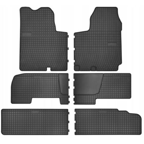 Tapis de sol en caoutchouc sur mesure pour Renault Trafic II 2001-2014 – Lot de 6 tapis – Antidérapants et inodores – Renforcés aux endroits critiques