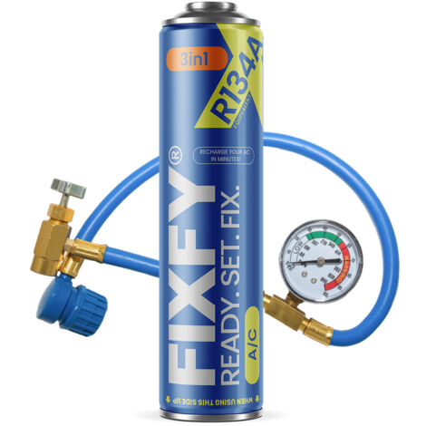 Recharge de gaz pour climatisation FIXFY 3 en 1 500 ml - GRAND BIDON + tuyau R134a