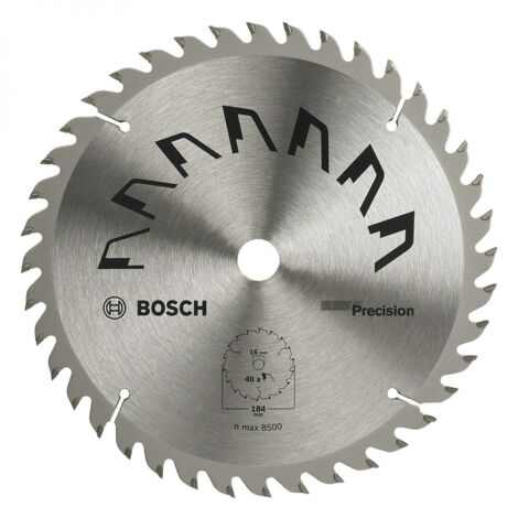 Bosch – Disque à tronçonner 184 mm – 40 dents en carbure pour bois dur et panneaux stratifiés – Épaisseur 2,5 mm – Coupe précise et rapide