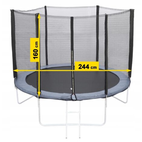 FILET DE TRAMPOLINE 8FT 244/250/252 cm pour 6 POTEAUX SOLIDE ET DURABLE