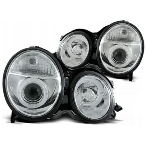 Phares avant neufs pour MERCEDES CLASSE E W210 de 1999 à 2002 avec anneaux LED