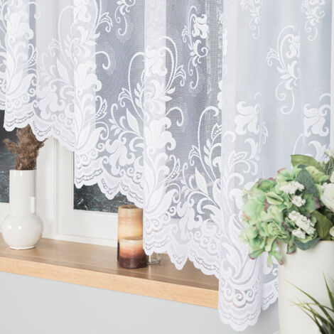 Jacquard Blanc à Motifs Fleuris - Prêt à Nouer, Neuf