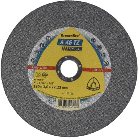 Disque à tronçonner en acier 180x1,6 KLINGSPOR A46TZ (1/4)