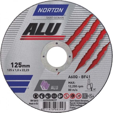 FP – Disque à tronçonner aluminium 125mm – Grain fin pour coupe précise – Longue durée de vie – Compatible métaux non ferreux
