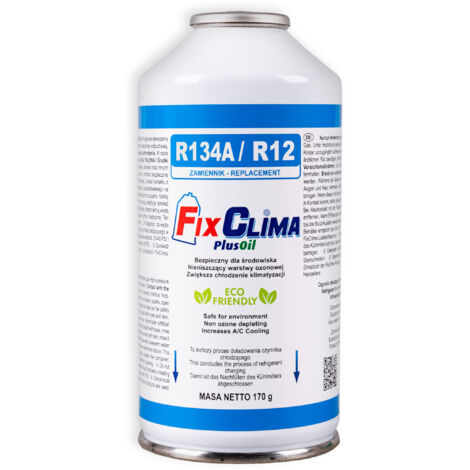Kit de recharge climatisation R134A – Gaz 170g avec tuyau et manomètre – Compatible HFC-134a et R12 – Écologique et sûr (1/5)