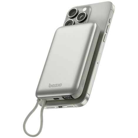 Batterie externe Bazic Fusion Mag 10 000 mAh avec câble MagSafe USB-C Gris (1/5)