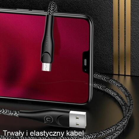 Câble MicroUSB USAMS 2 m Charge rapide Rouge (1/5)