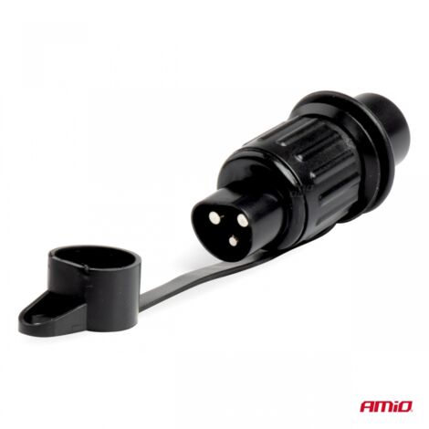 Prise électrique AC 3 Broches – Entrée Femelle/mâle – 250V 10A – Neuf, Noir, Ignifuge