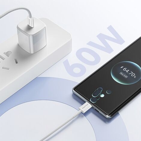 Câble USB-C AWEI 1 m 60 W Charge rapide Noir (1/5)