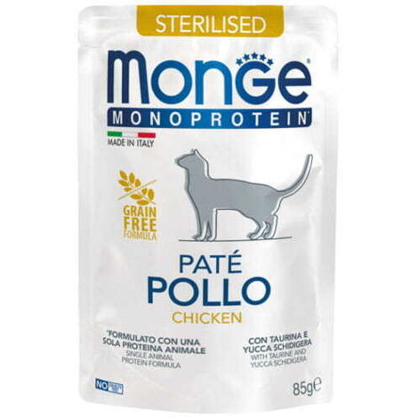 Pâté de poulet monoprotéiné stérilisé pour chat Monge 85 g