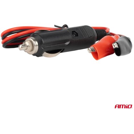 Adaptateur prise allume-cigare avec sortie pince crocodile 12V 24V 60cm AMIO-03802