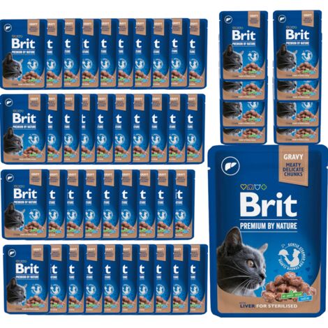 Brit Premium Cat  Aliment humide pour chat  Sachet de 100 g - FOIE POUR CHAT STÉRILISÉ  Foie 100 g (1/2)