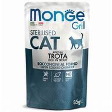 Truite stérilisée Monge Cat Grill, sachet de 85 g